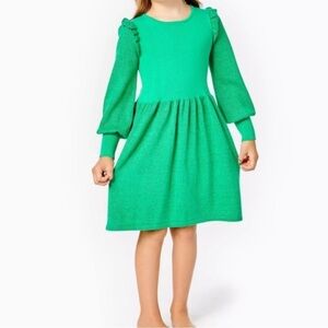 Lilly Pulitzer Caila Sweater Dress Botanical Green Metallic